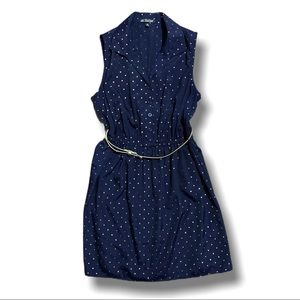NAVY BLUE AND GOLD DRESS